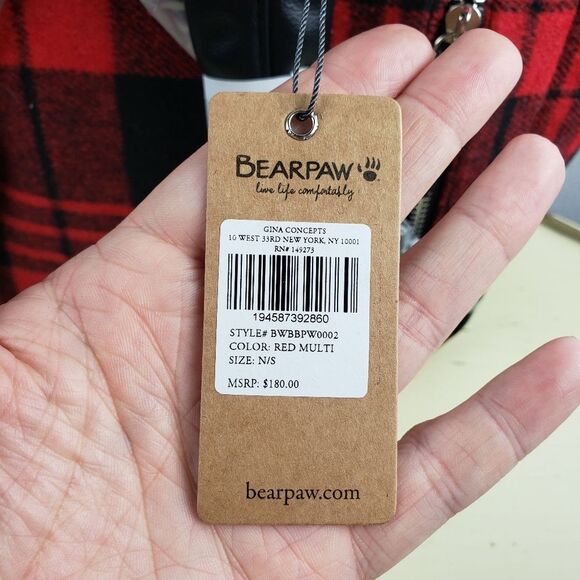 Women\'s Bearpaw NWT Red and Black Plaid Medium Size Backpack main image 5